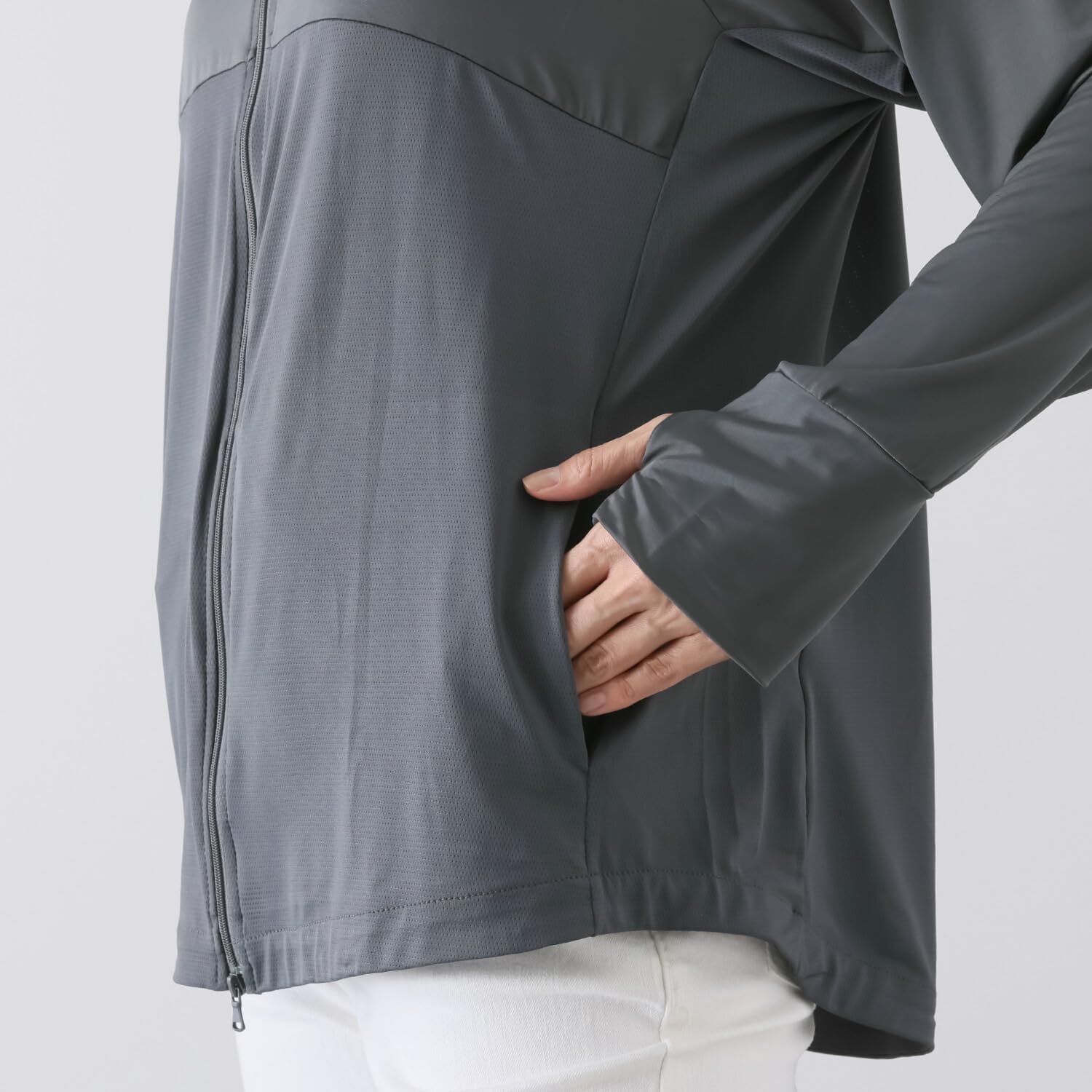 まるっとＵＶ対策 バリバリバリケードパーカー 目元対策シールドパネル付 UVカット シールドパーカー, フルカバー フェイスガード付