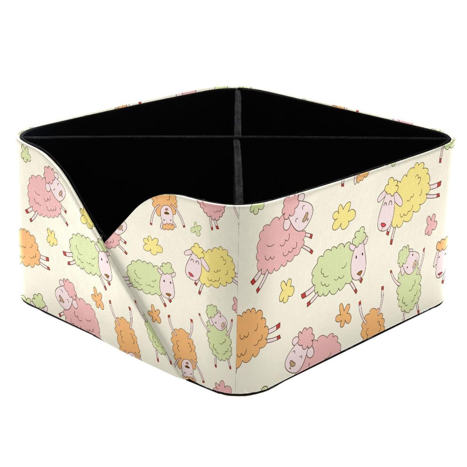 KengjuTesu Sheep Desktop Organizer Pen Holder, Rectangular Pencil Cup for Office, Study and Makeup Stations