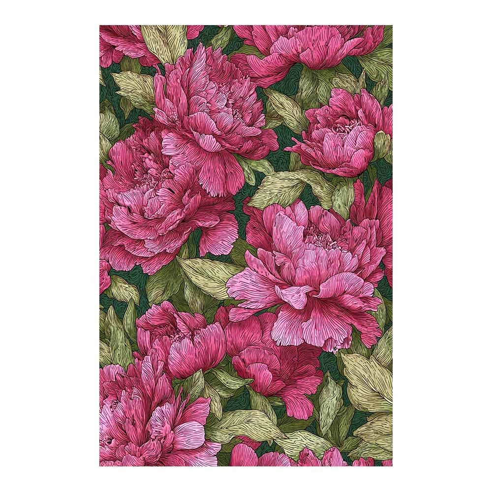 Xeniou Multicolor Flowers Wall Art Pink Peony Botanical Print Canvas Wall Art, For Living Room Bedroom Restaurant Home Office Wall Decoration(Multicolor)-80X120cm Unframed