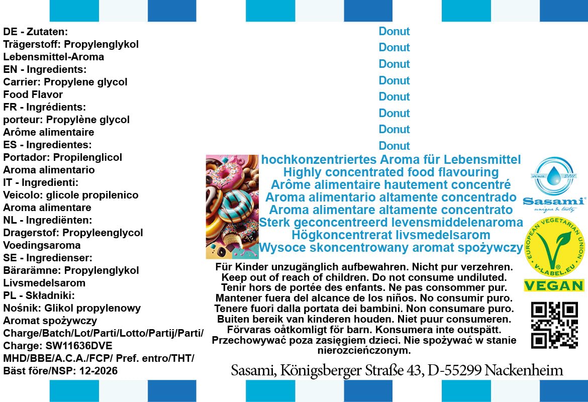 Donut aromat koncentrat – Wegański – Sasami – 100ml