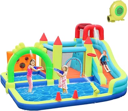Inflatable Water Slides Park with Splash Pool Climb The Wall Water Slide with Blower