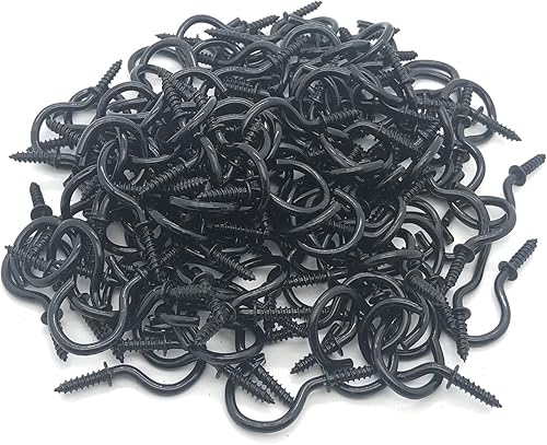 Miniatura 8 de Ganchos de rosca de 12 pulgada, 120 ganchos de metal niquelados, ganchos de techo, color negro