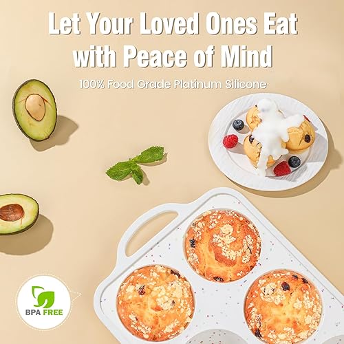 Miniatura 8 de Molde para magdalenas  12 tazas de silicona antiadherente de grado alimenticio para magdalenas, tartas, sin BPA y apto para lavavajillas, tamaño