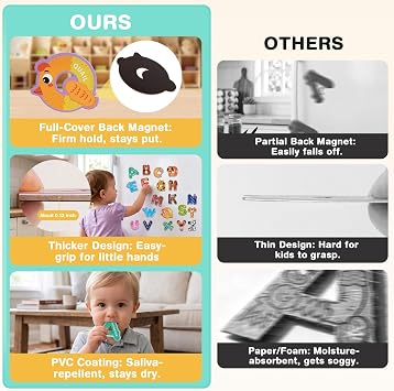 Magnetic Letters for Kids, 26 Animal Alphabet Magnets, Large Uppercase ABC Fridge Magnets for Preschool Learning, Letter Recognition & Spelling, Ages 3-5