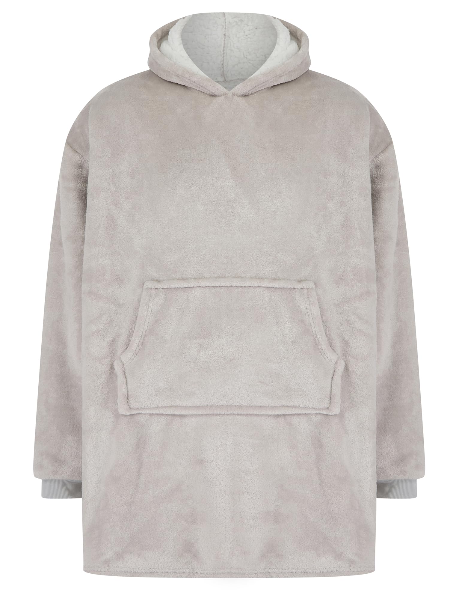 Tokyo Laundry Women's Men's Unisex Snuggle Fleece Oversized Hooded Blanket Light Grey