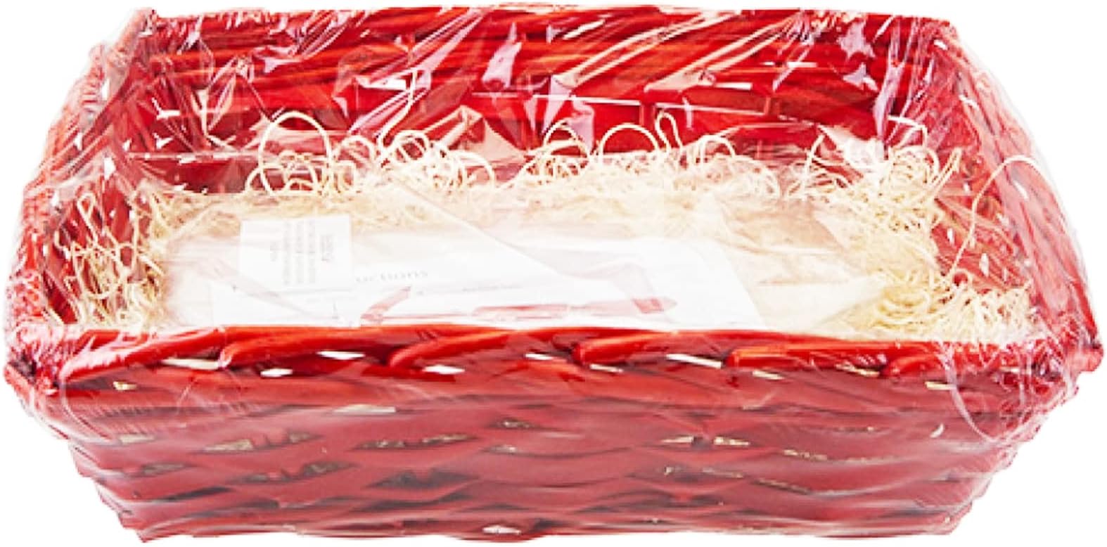 Make Your Own Hamper Kit 30cm x 22cm - Rectangular Basket, Bag, Ribbon & Wood Wool In Red