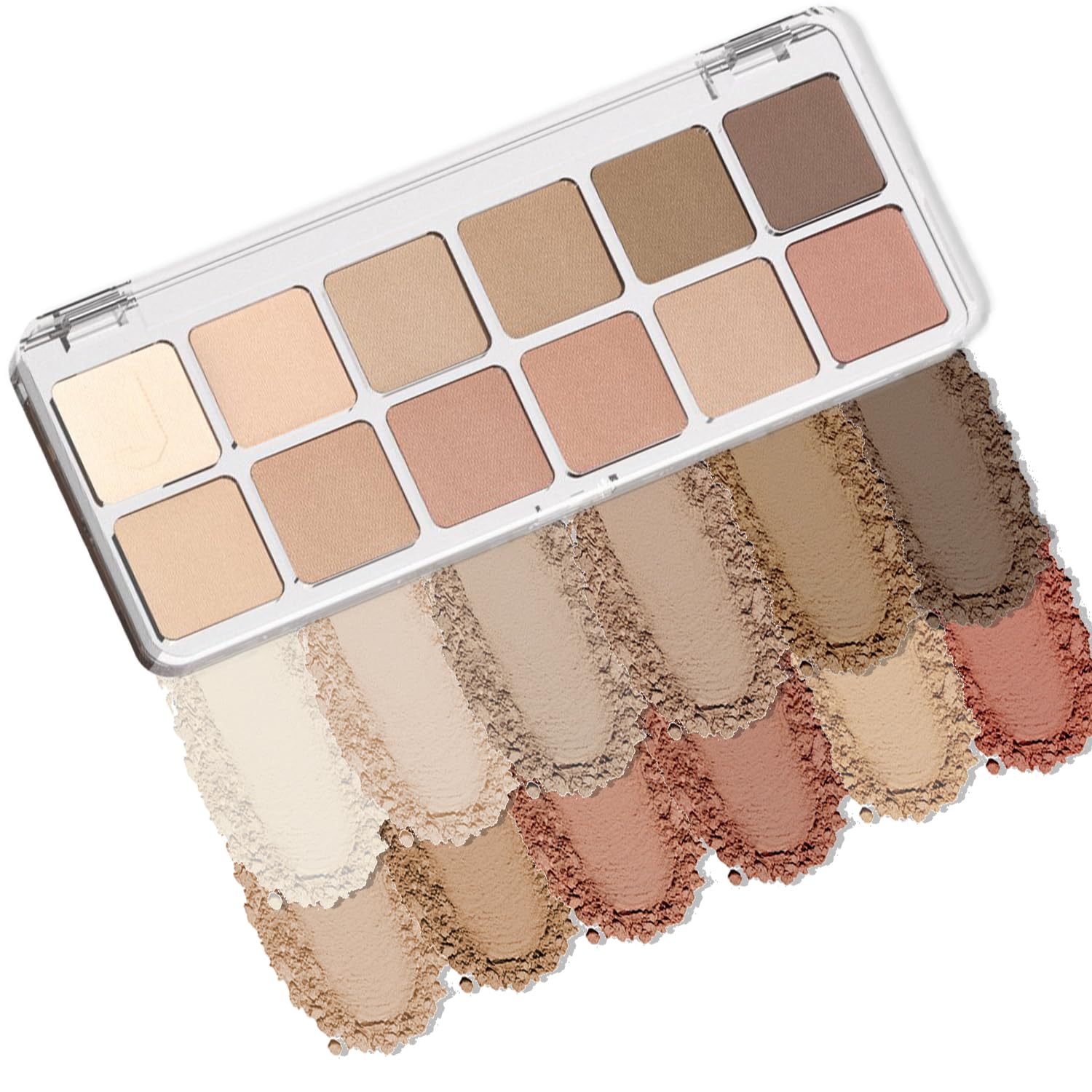 12 Colors Nude Pink Eyeshadow Palette, Matte Nude Brown Eye, Highly Pigmented Fine Powder