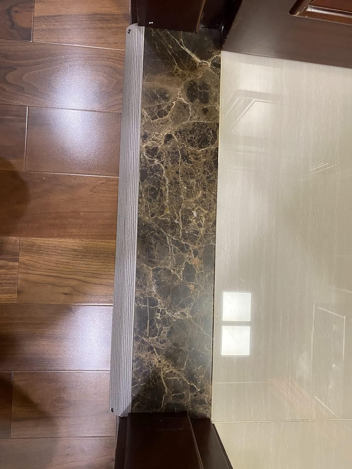 Floor Transition Strip Flooring Edge Trim, Aluminum Floor Transition Strip from Wood to Floor Tile Modern Carpet Floor Threshold Reducer Height Difference is 8-15mm ( Color : A , Size : 90cm/35.4in )