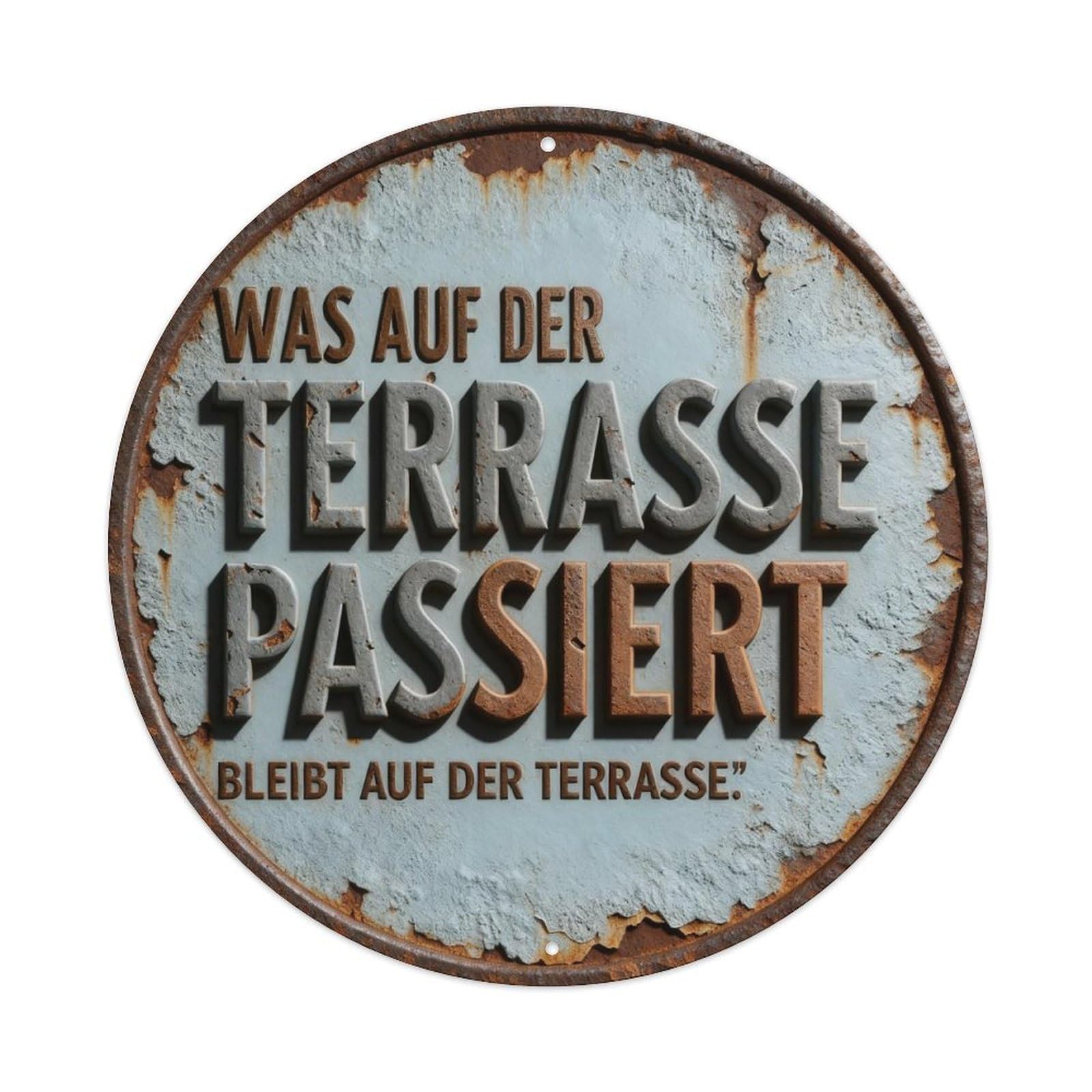 Zlatcbu Vintage What Happens On The Terrace Stays On The_1hrbk Metal Tin Sign Retro Wall Art Poster, Decor For Home Living Room Bar Cafe Garage, 8X8 Inch