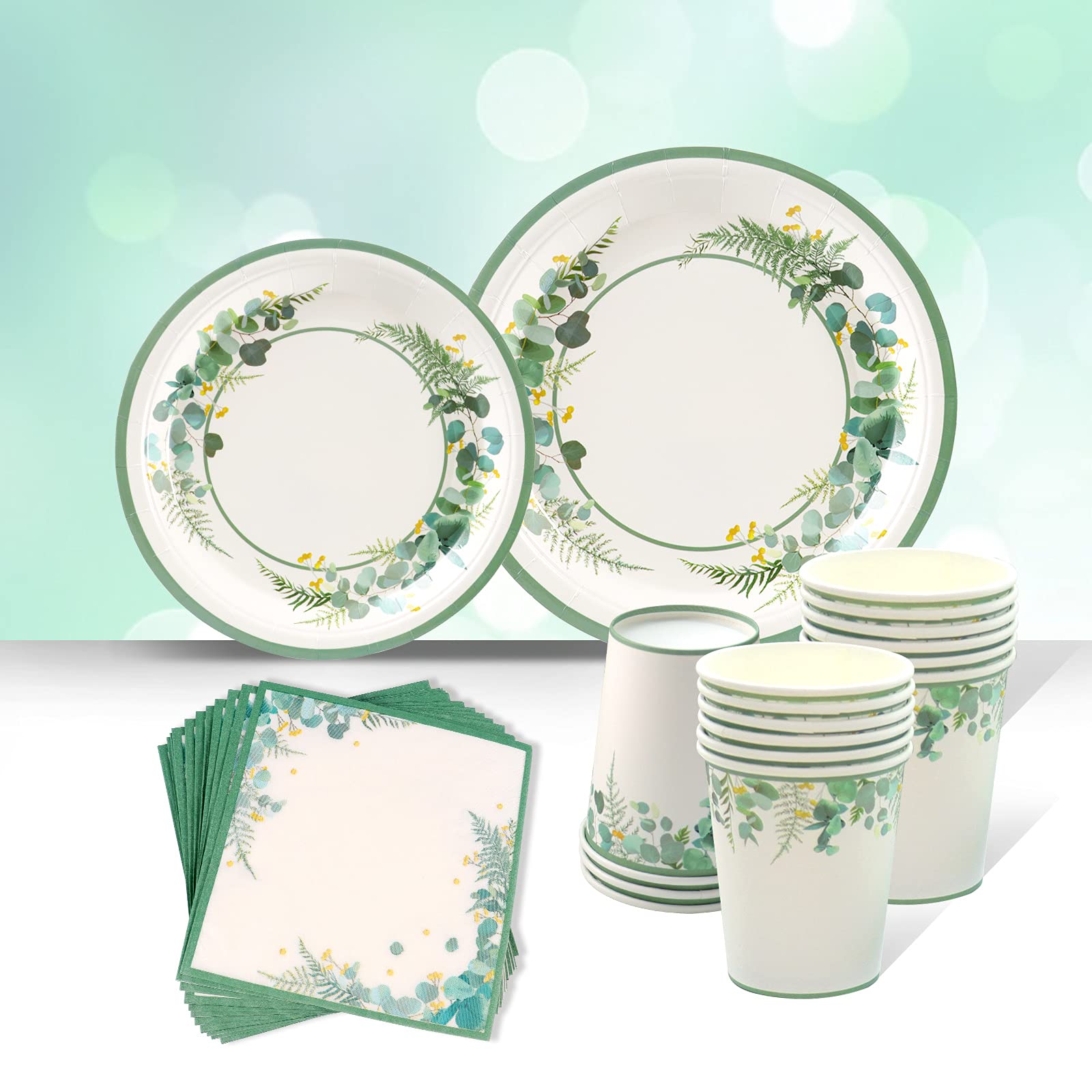 Buy Sage Green Plates Jungle Safari Theme Party supplies Greenery