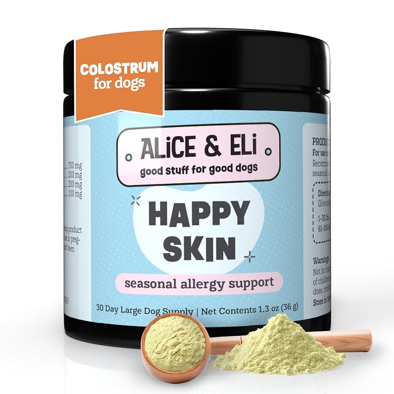 Suplemento fitoterápico para cães Alice & Eli Happy Skin com quercetina e colostro bovino, 41 g