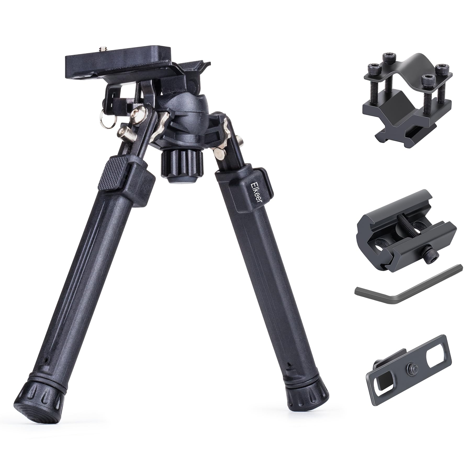 Elkeer - Bípode pivotante inclinable con 3 adaptadores, bípode de cámara ajustable con adaptador de tornillo de 1/4 pulgadas para actividades al aire libre