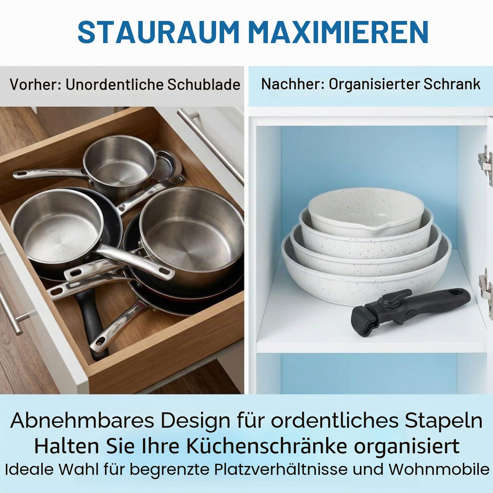teasteam Abnehmbarer Pfannengriff Universal Topfgriffe, Verbrühungshemmender Hitzebeständig Anti-Rutsch Ersatzgriff für Pfanne, Wok, Milchtopf, Kochgeschirr, Bratpfanne (Schwarz) (Schwarz)