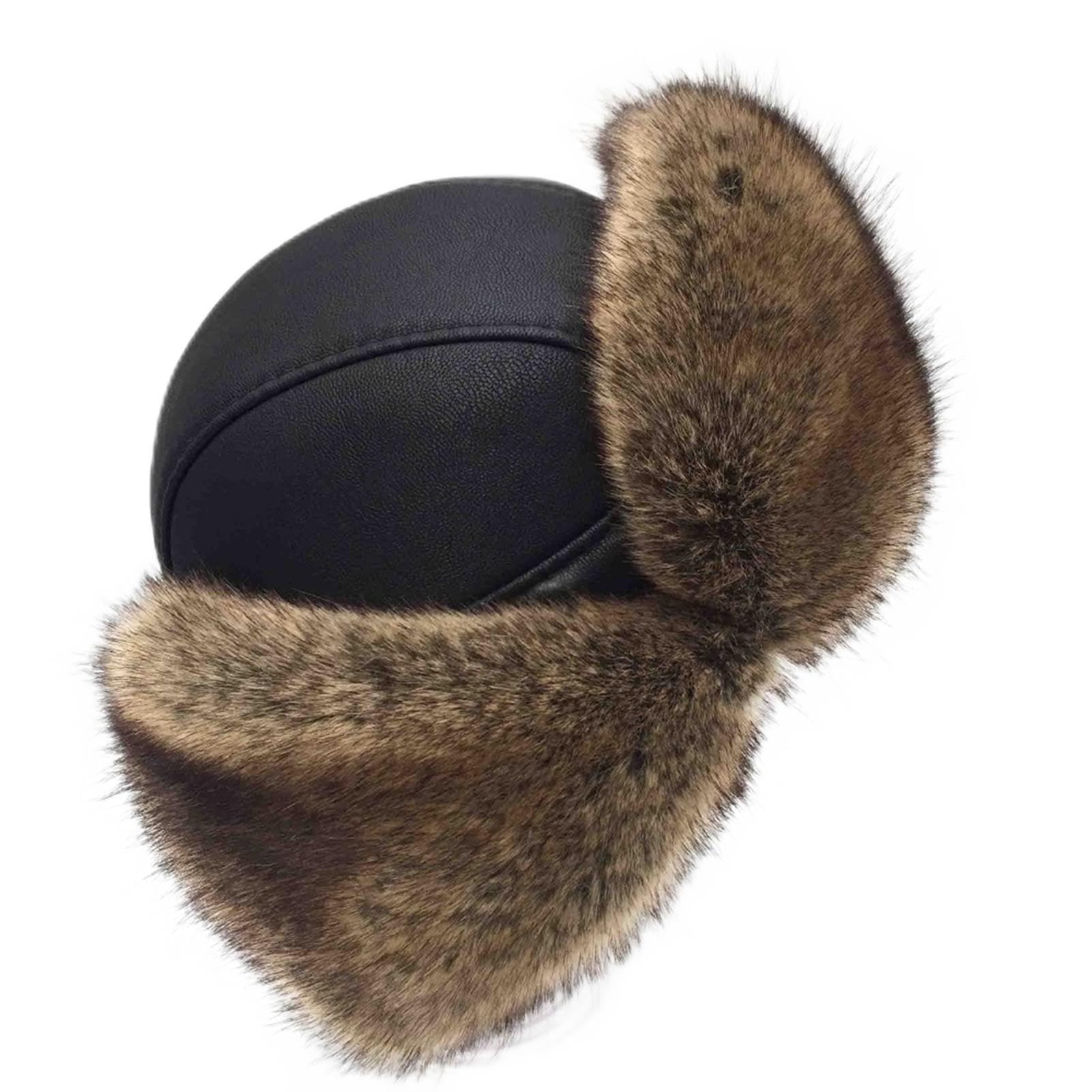 Bomber Hats Winter Hat Snow Cap Pilot Thickened Furry Hair Band Fluffy Warm (Orange Xxl60Cm)?Orange-XXL60CM