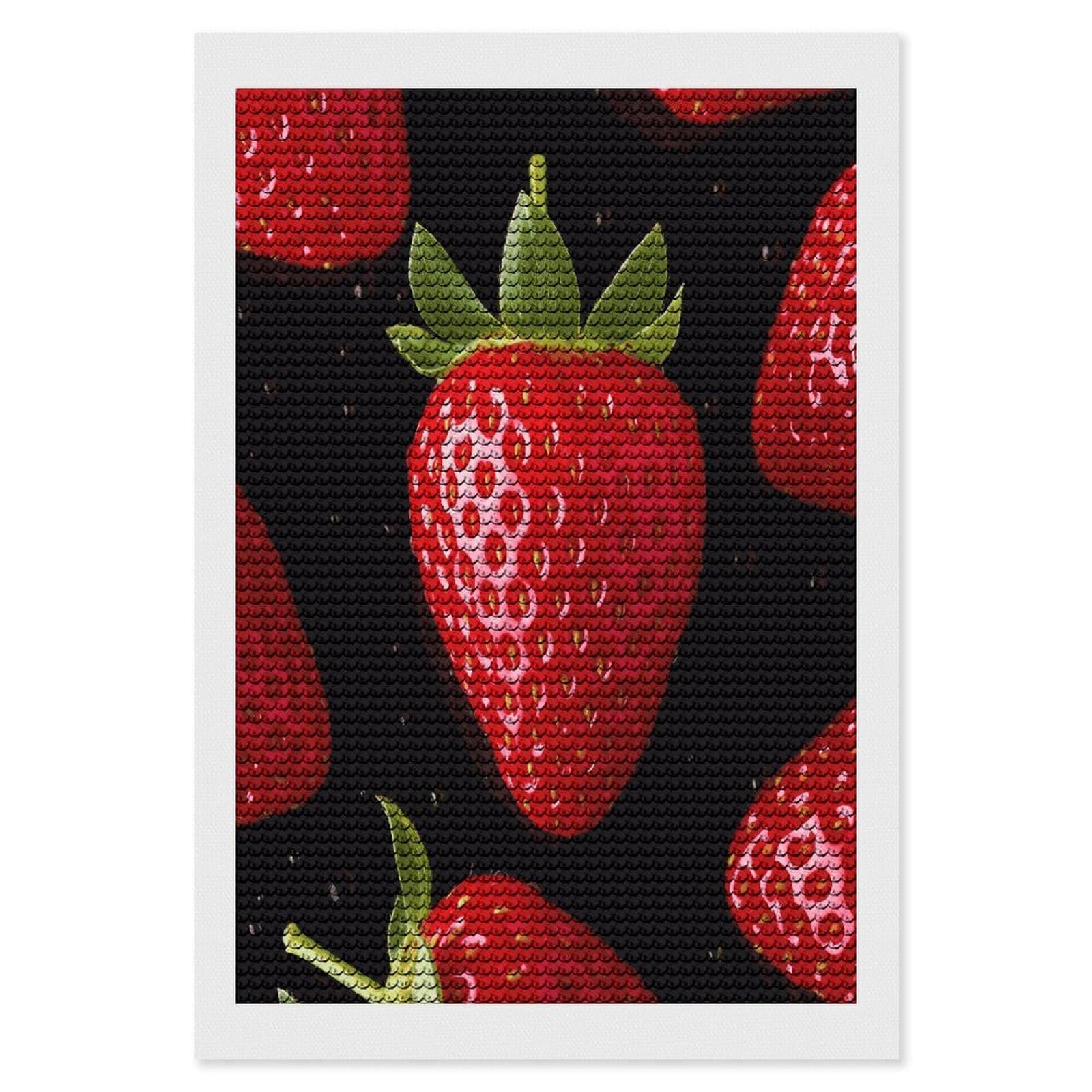 LDGSUPH Strawberry Diamond Painting Kits for Adults Paint with Diamond Pictures Art DIY Full Drill Diamond Dots Painting Personalized Diamond Photo for Home Wall Decor Gift 8"x12"