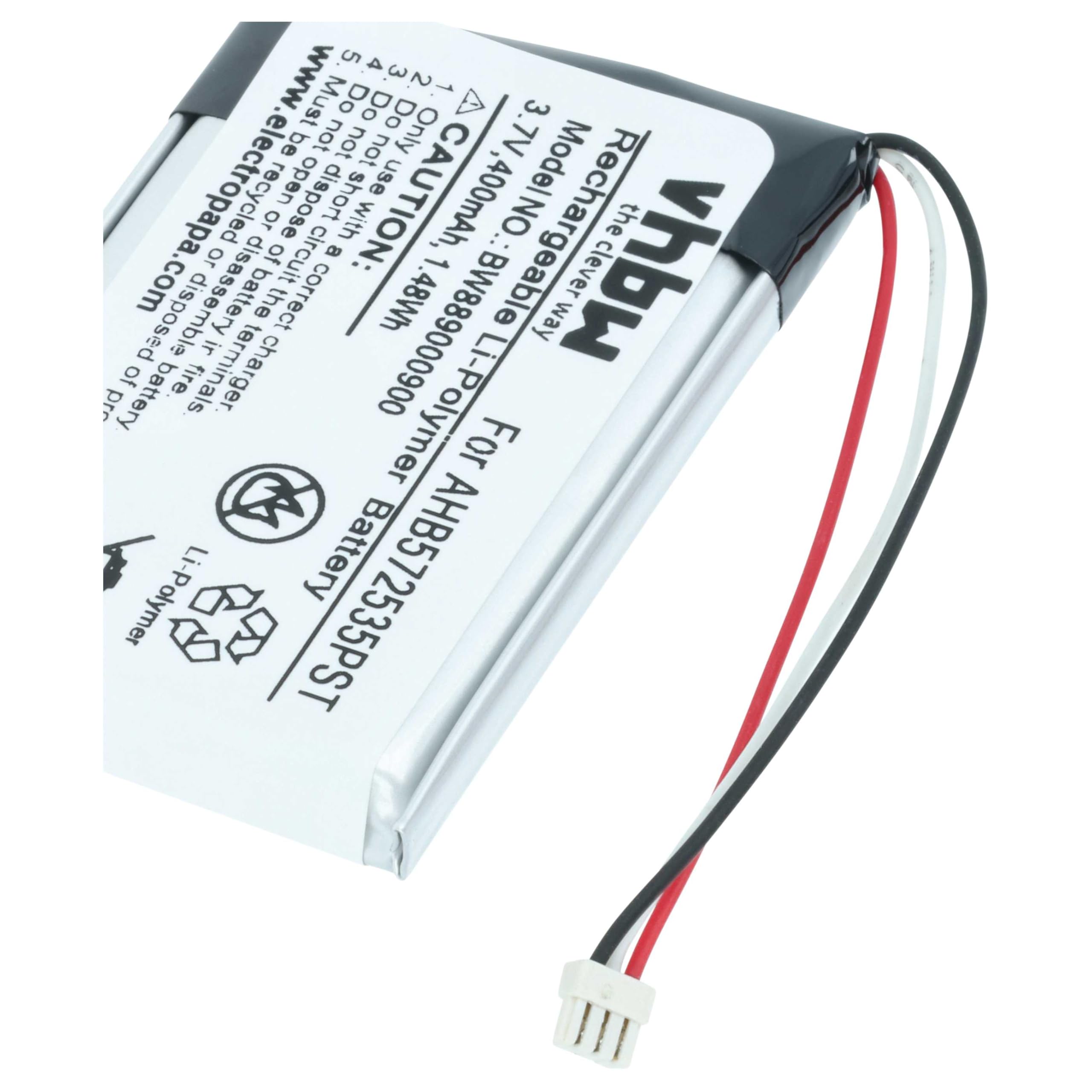 vhbw Akumulator kompatybilny z bezprzewodowymi słuchawkami Jabra Evolve 75 (400 mAh, 3,7 V, litowo-polimerowe)