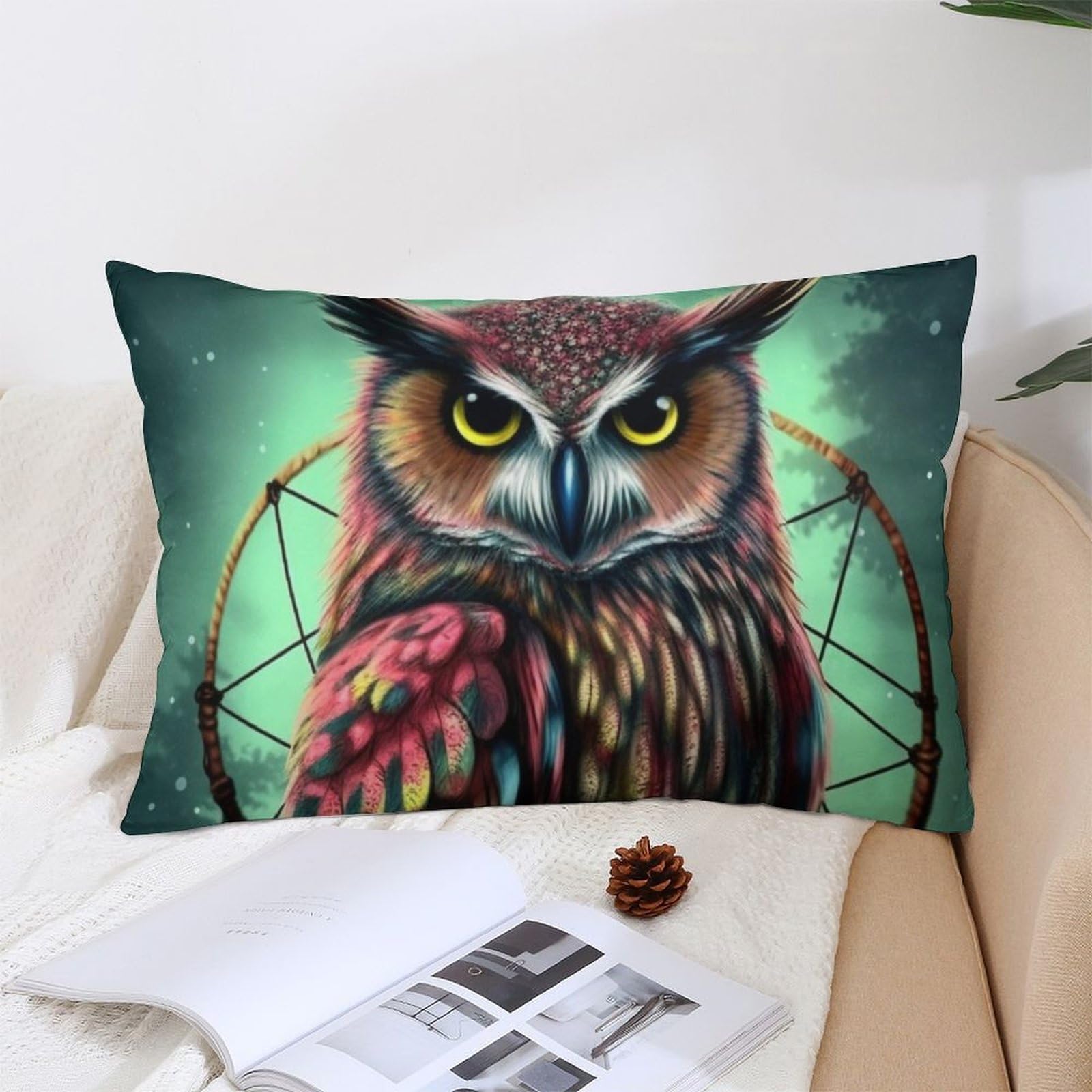 NTVOWPZO Decoration Throw Pillow Covers 12 "x20 Pillowcases Covers Owl Soft Pillowcases Modern Farmhouse Home Decor Sofa Cushions Covers for Couch Bed Living Room