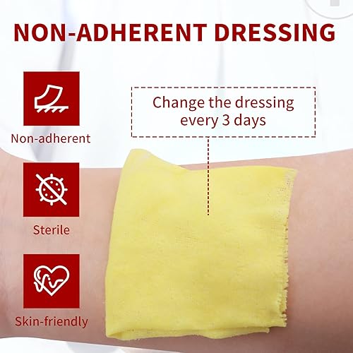 Miniatura 7 de Xeroform - Apósito de vaselina de 4 x 4 pulgadas, 25 piezas de gasa no adherente para heridas de baja exudación, almohadillas de gasa de malla fina