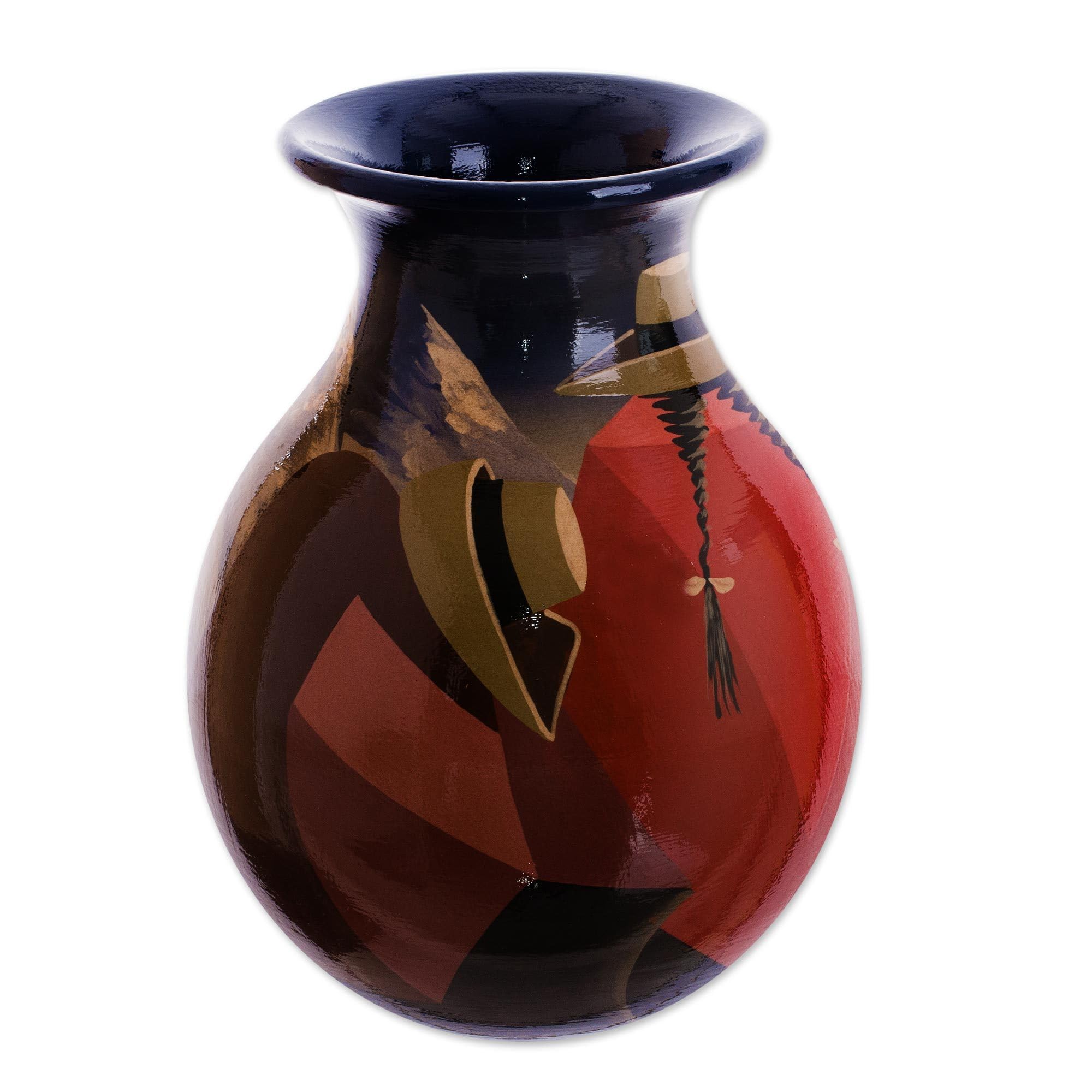 Vase en céramique stable grand modèle 33 cm anti-basculement pour bouquet