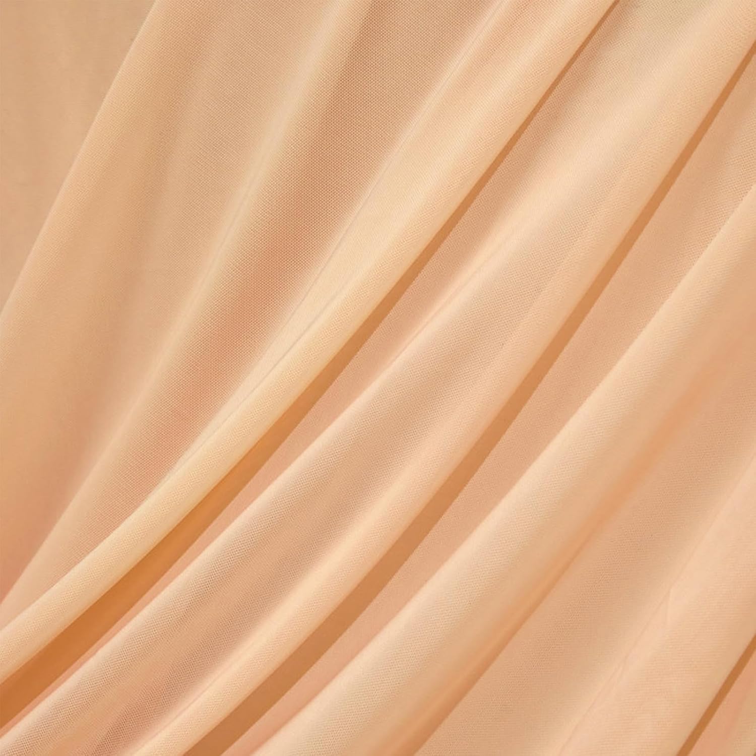 Horbaunal 4-Way Stretch Mesh Fabric by The Yard, Nude 5 Yard Nylon Power Mesh Sheer Fabric for Dancewear Activewear Sportwear Sewing, 88% Nylon & 12% Spandex, 60" Wide