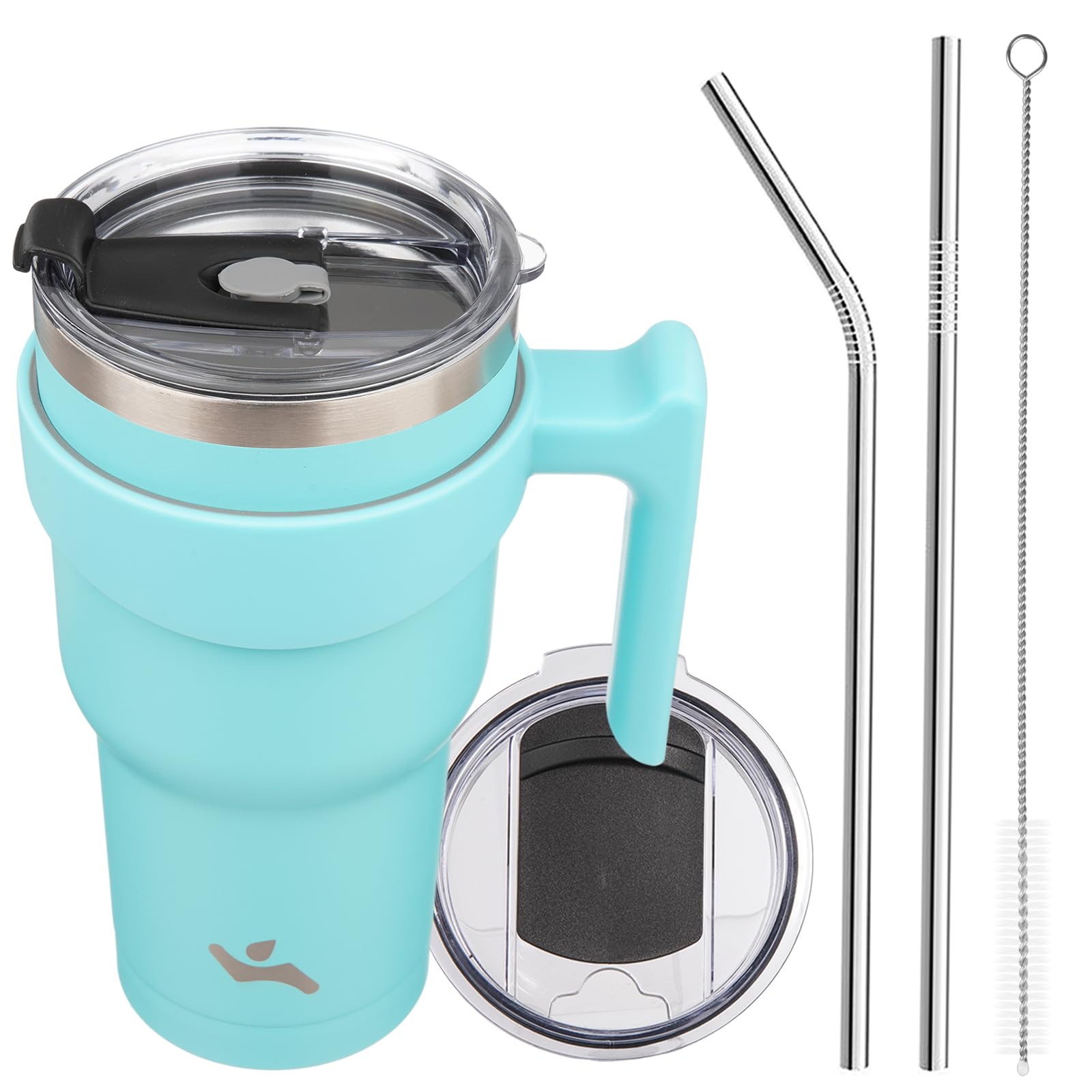 Konokyo 30 oz Tumbler with Handle and Straw, Insulated Travel Mug