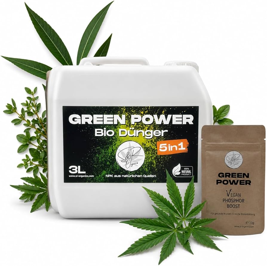 Green Power Bio Cannabis Dnger 5in1 S&R Organics fr Wuchs und Blte (3L)  : Amazon.de: Garten