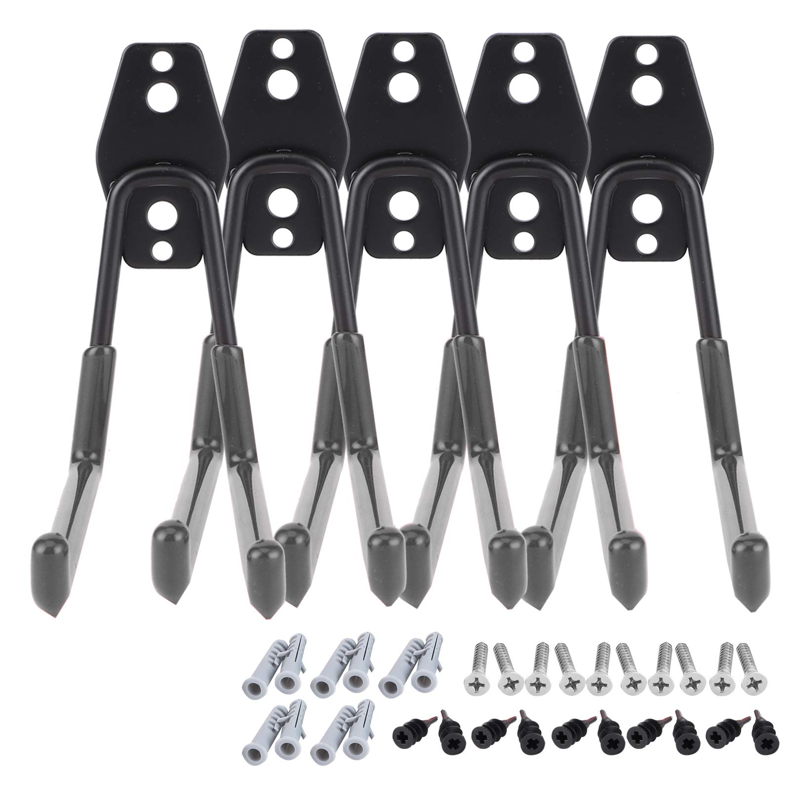 Crochets de garage muraux lot de 5 supports en fer noir pour outillage et tuyau