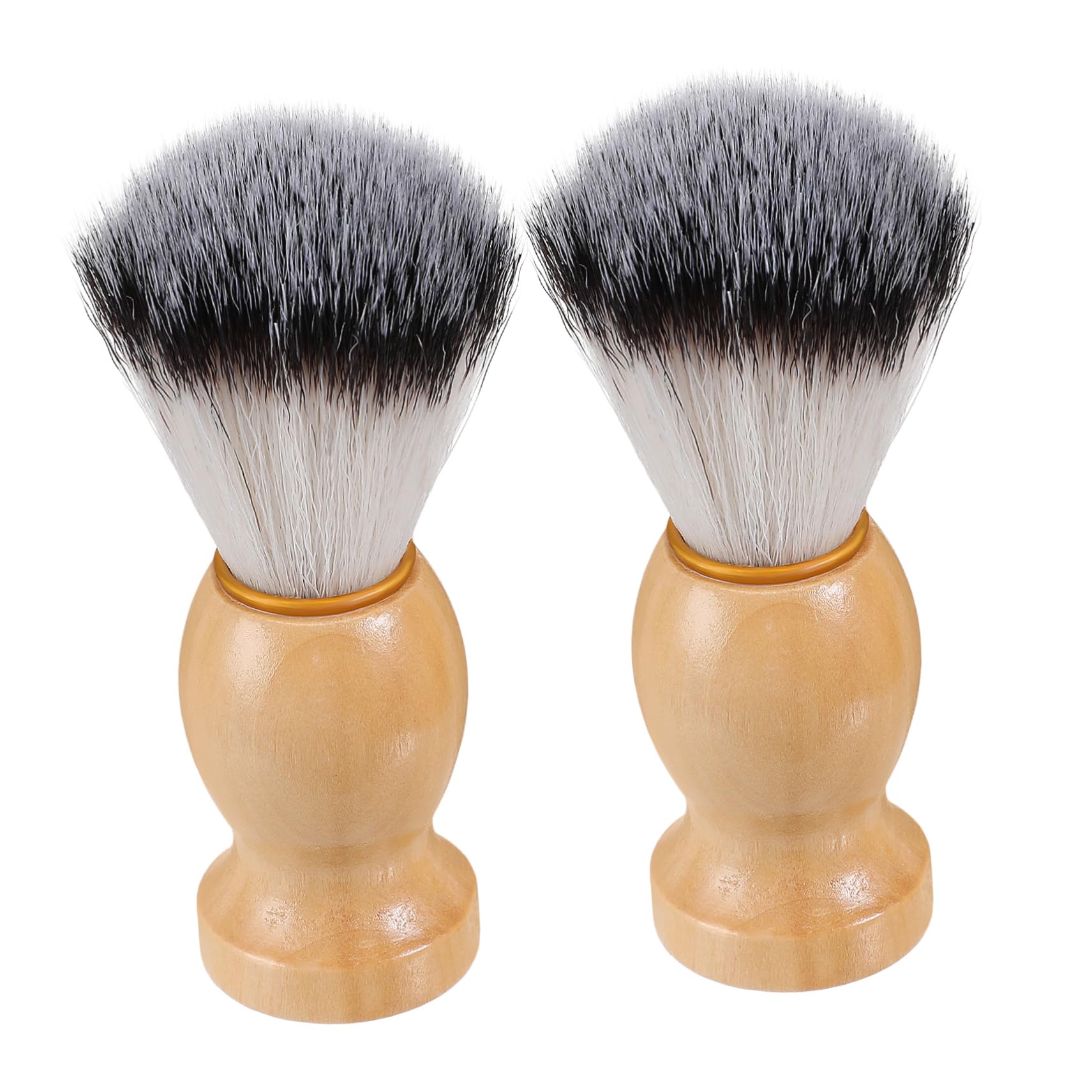 Healeved Beard Shaving Brush Set 2pcs Wood Handle Barber Brush for Pre-shave Ritual Men