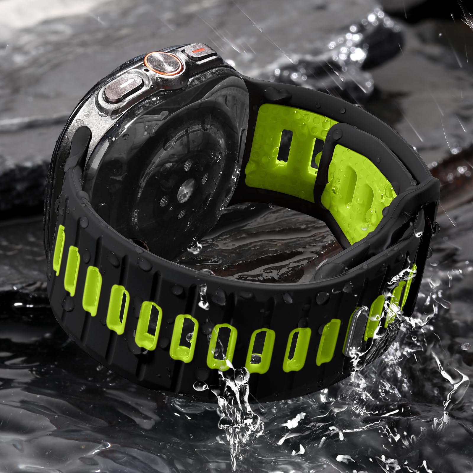 Odbeai Correa deportiva para Galaxy Watch Ultra, compatible con Samsung Watch Ultra, silicona suave, transpirable, impermeable, correa de repuesto para Galaxy Ultra Watch Band de 47 mm para hombres