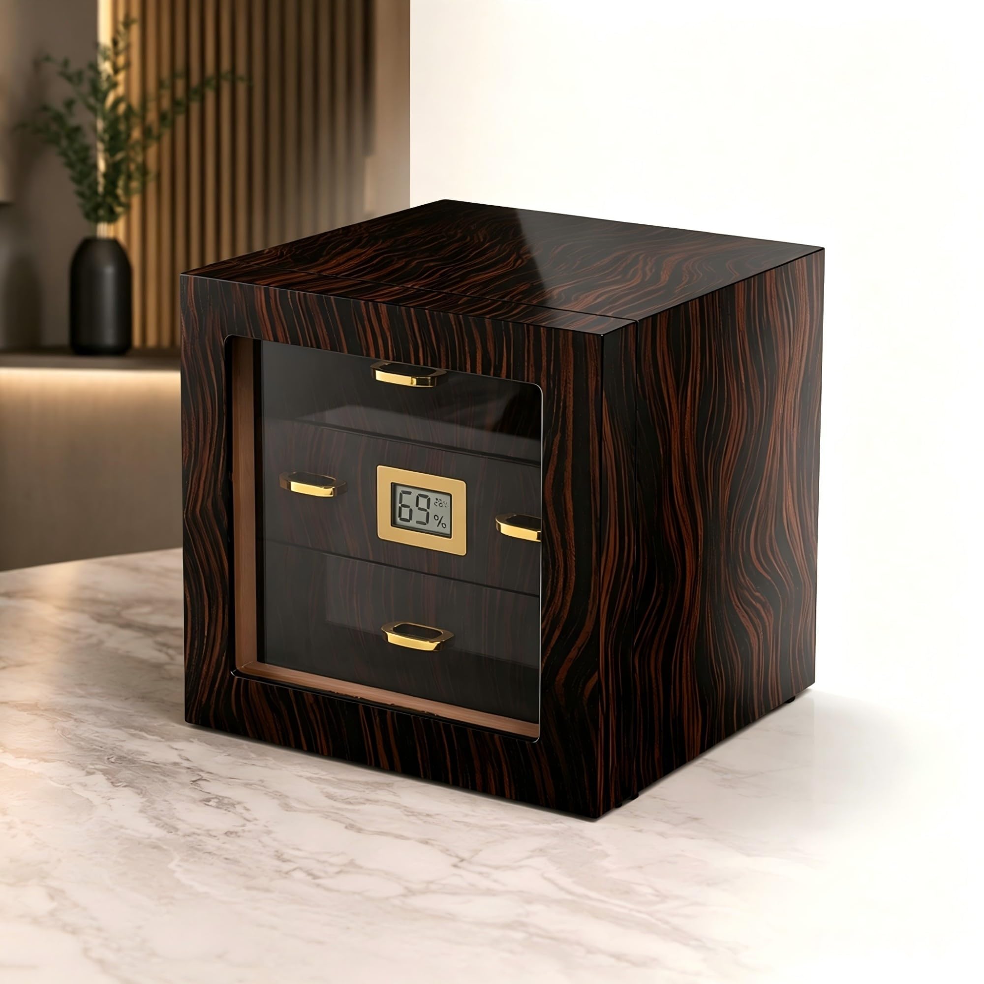 Humidor de Puros con Ventana Transparente