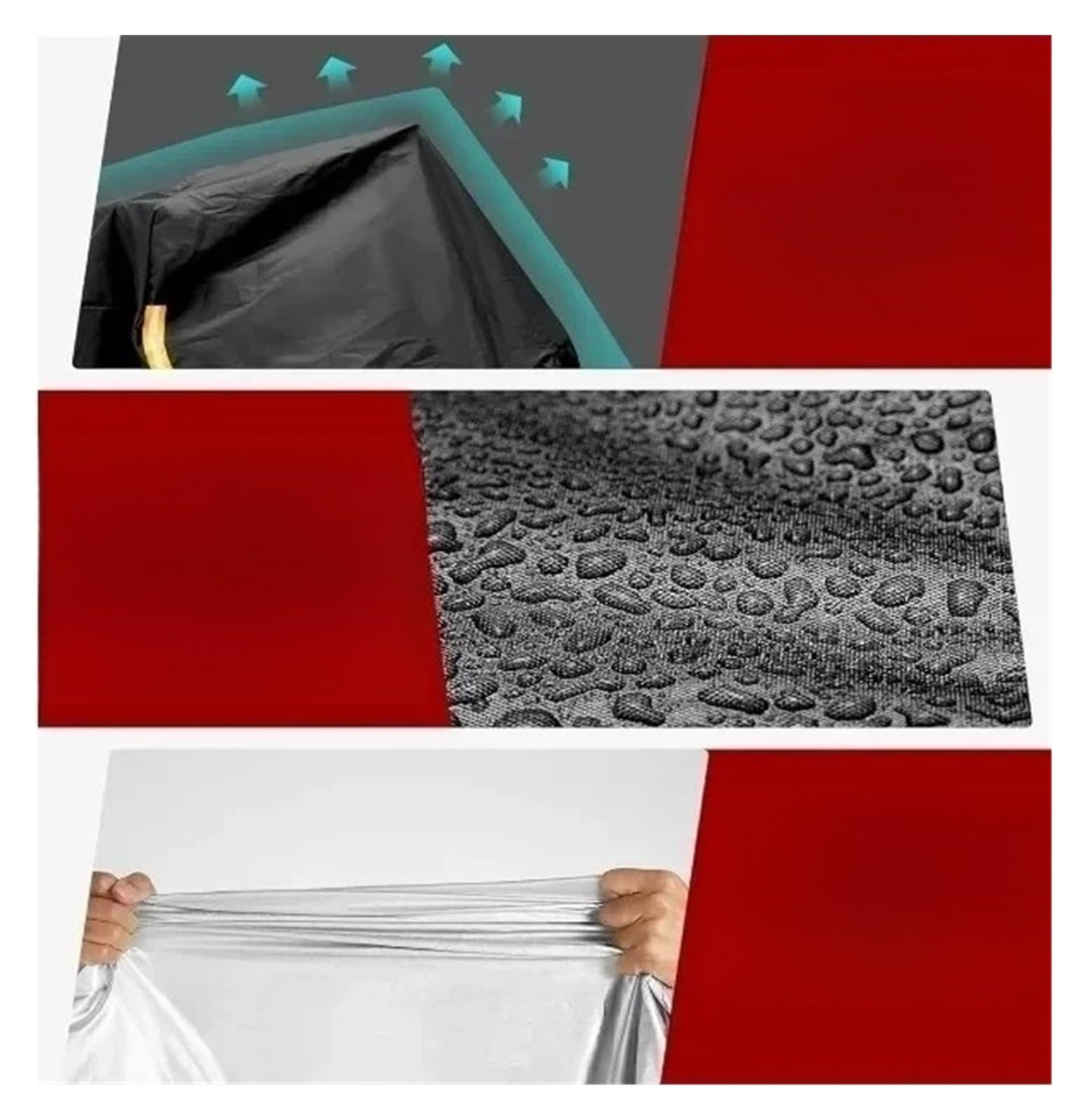 Cubierta para Motocicleta De 105 Pulgadas, Refugio para Scooter Grande Y Pesado para Exteriores, Protección con 4 Tiras Reflectantes, Cubiertas Protectoras Resistente para Motocicleta Funda
