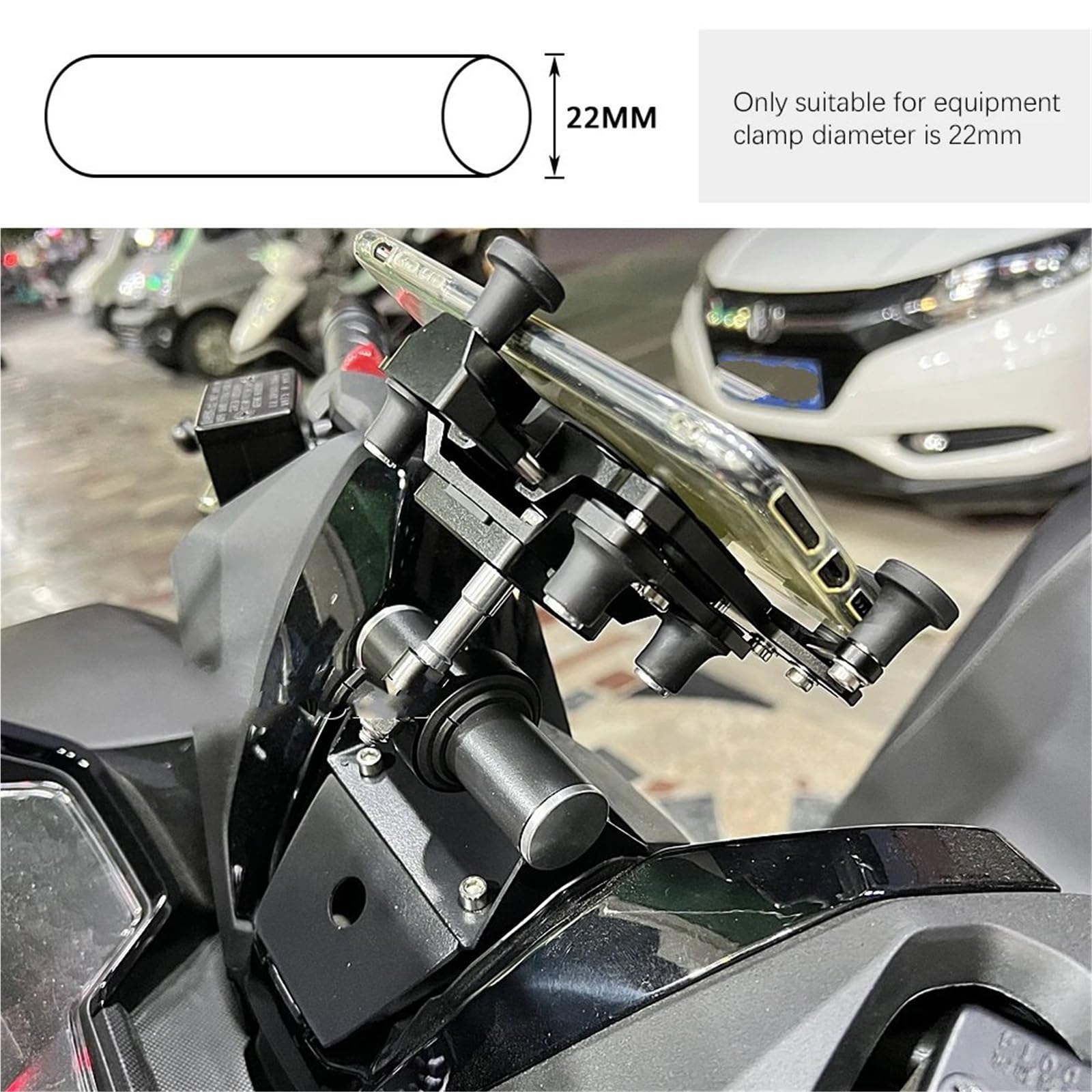 Uchwyt na telefon Do do Forza 350 NSS 2021 2022 2023, stojak Do smartfon, uchwyt Do nawigację GPS Motocyklowy uchwyt do nawigacji(Red - With Logo)