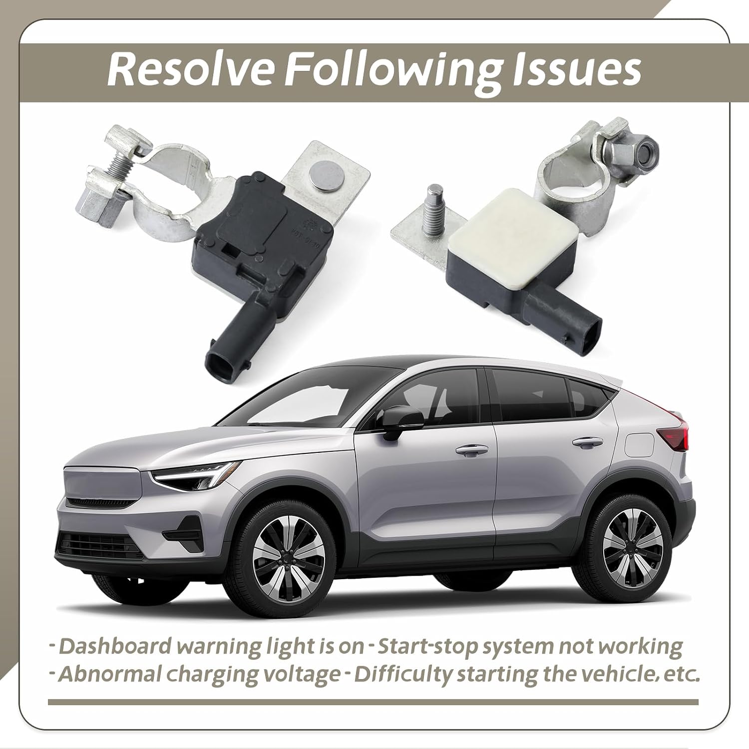 31652054 Battery Negative Sensor Replacement for Volvo EC40 C40 for Recharge EX40 XC40 XC60 XC90 S60 S90 V60 V90 for Cross Country 2016-2025 Monitoring Sensors Replace 30659848 31419574