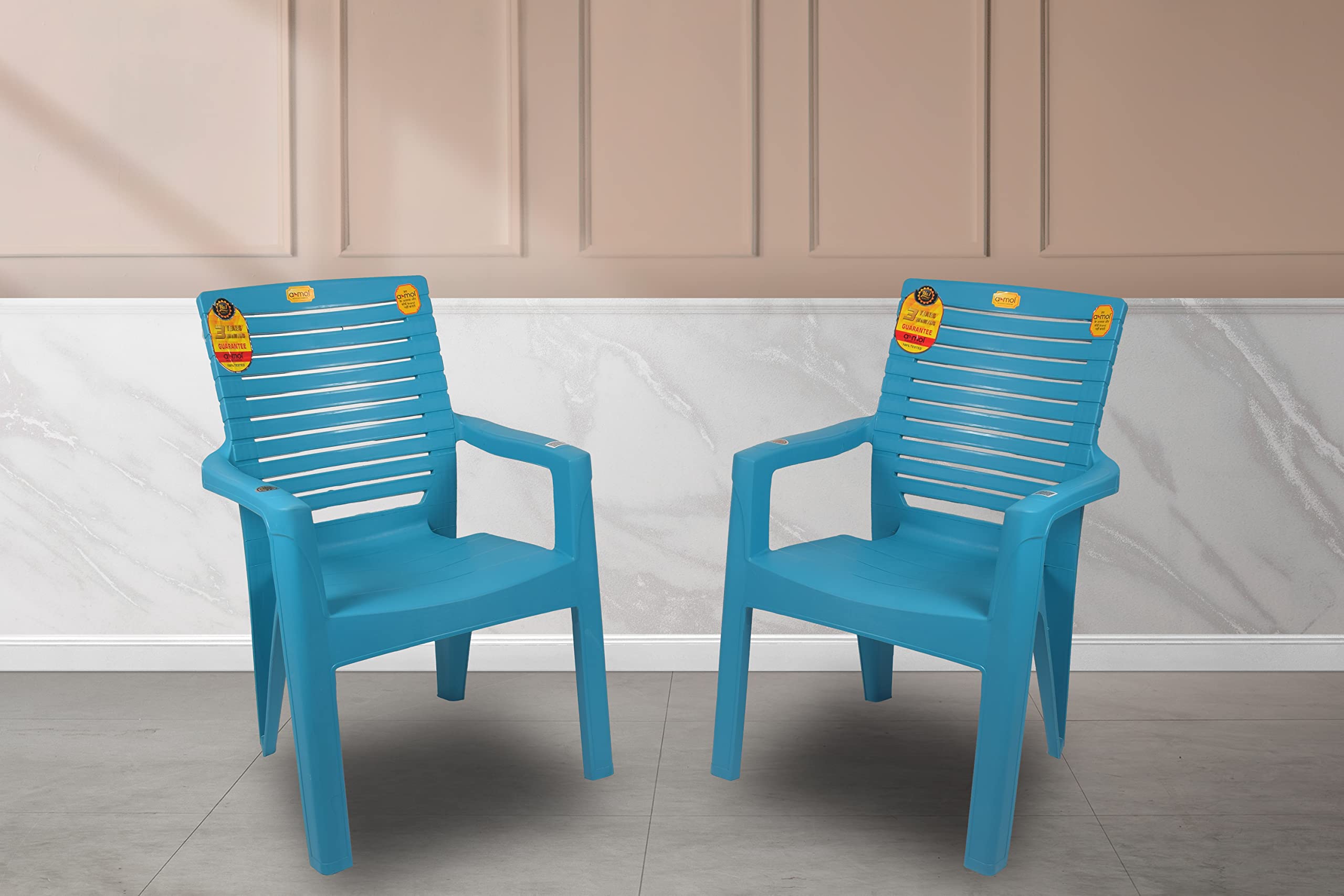 ANMOL Supreme High Back fortuner Heavy Duty Chair (Weight Bearing Capacity 200 kg) Heavy Duty high Back Chair (Pack of 2) 1