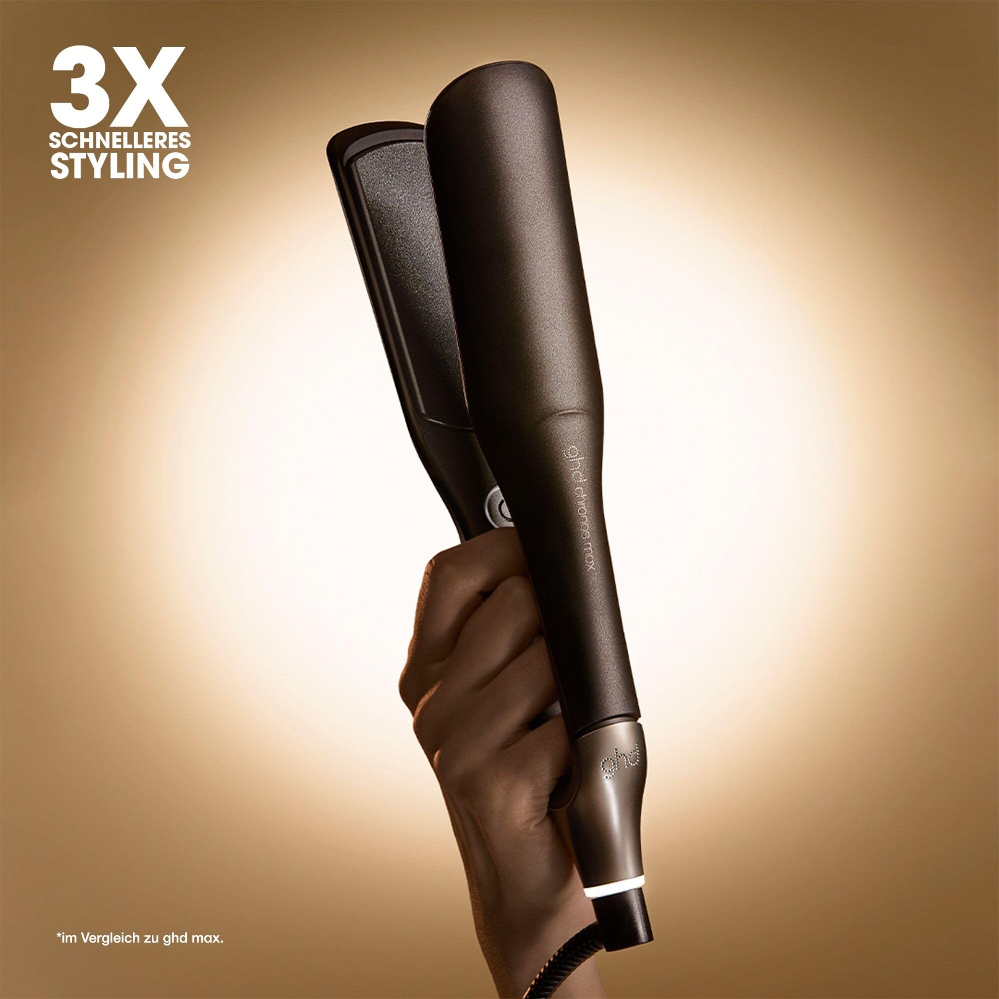 ghd chronos max breites Glätteisen: Ideal für dickes, langes und lockiges Haar, smarter Haarglätter mit 43mm Platten für glatte sleek Looks und Wellen, Anti Frizz Finish, ohne extreme Hitzeschäden