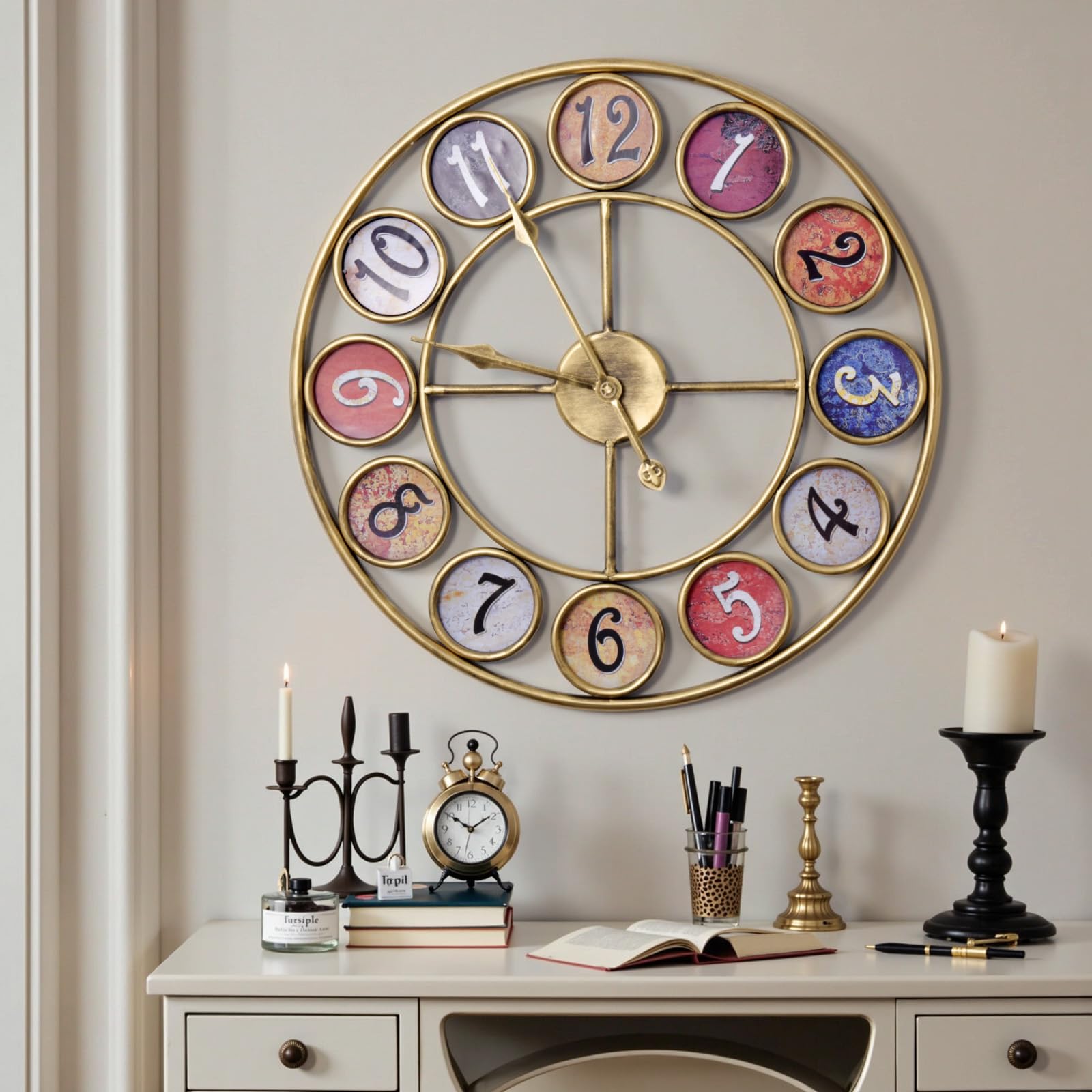 Orologio Da Parete FAMKEEP 30 Cm Silenzioso - Moderno, Alimentato A Batteria AA Per Casa E Ufficio - Foto 3