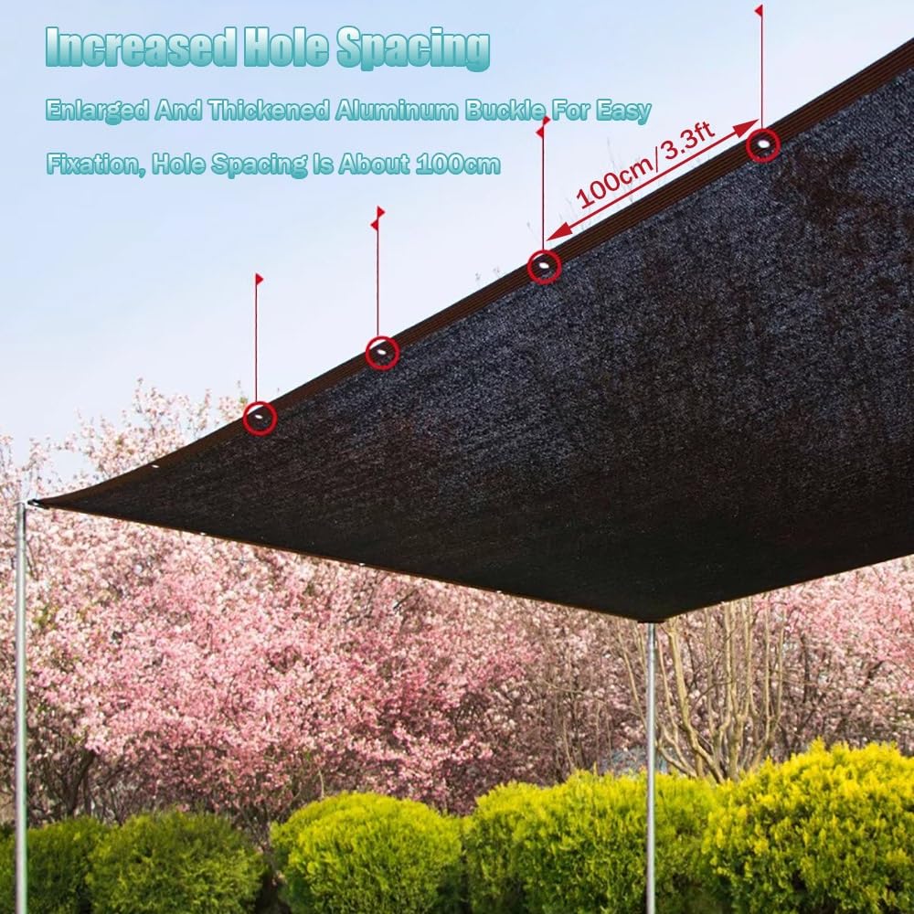 97% e - Tela para invernaderos y piscinas al aire libre, 2 x 7 m, malla solar con ojales para péras y patios