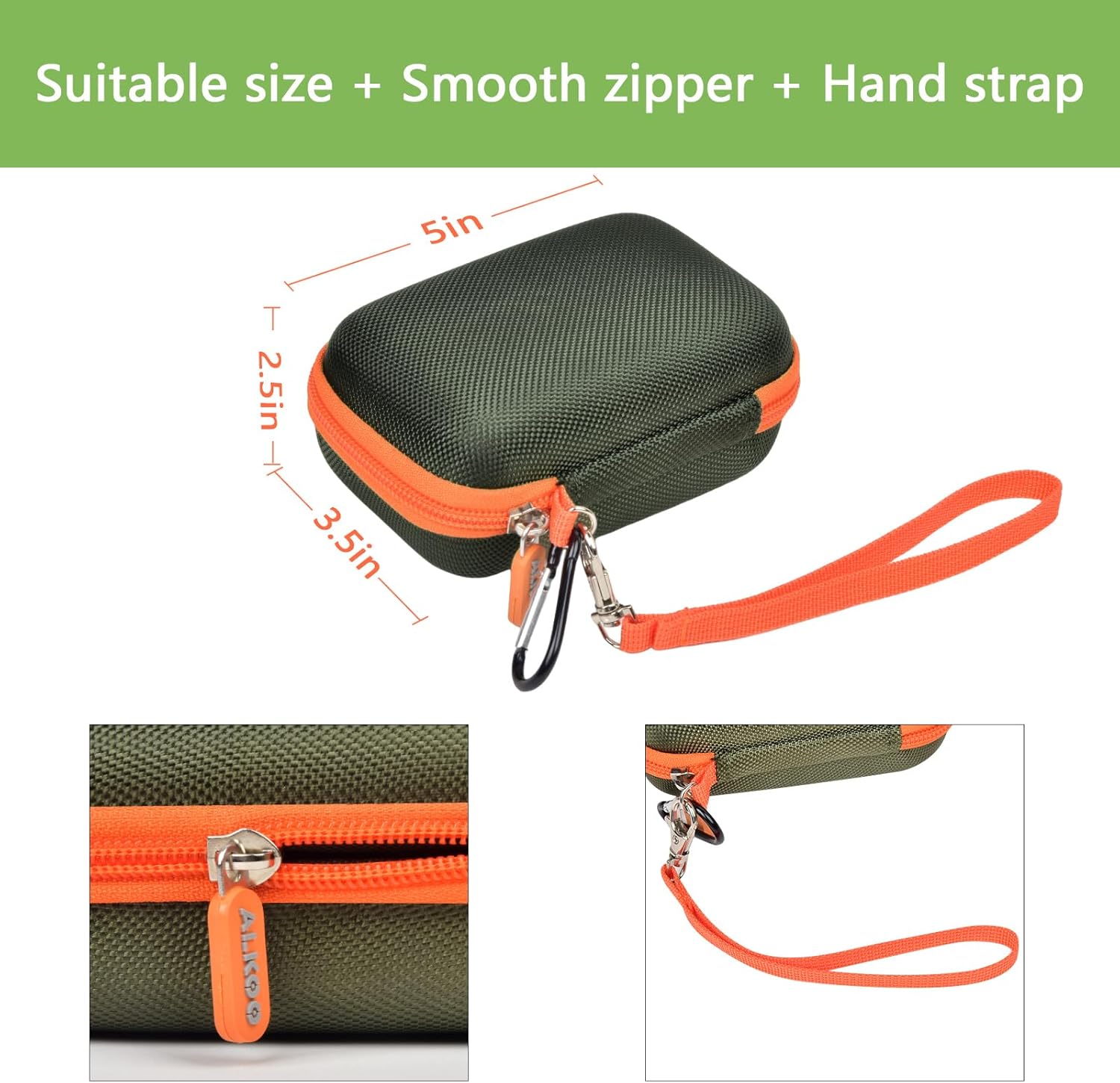 Carrying Case Compatible with JBL Go 4 - Portable Bluetooth Speaker Box Pro Sound, Also for Go 3/Go3 Eco/Go2 Waterproof Mini Wireless Speakers - Case Only (Green) - Image 3