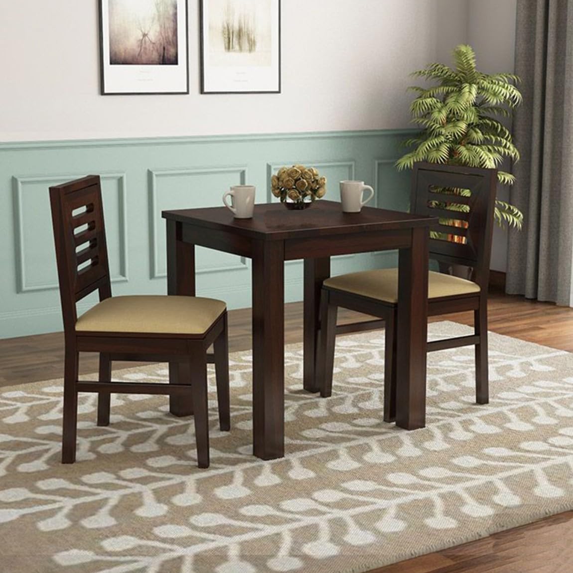 Furniture mistry Sheesham Wooden Dining Table 2 Seater Dining Table
