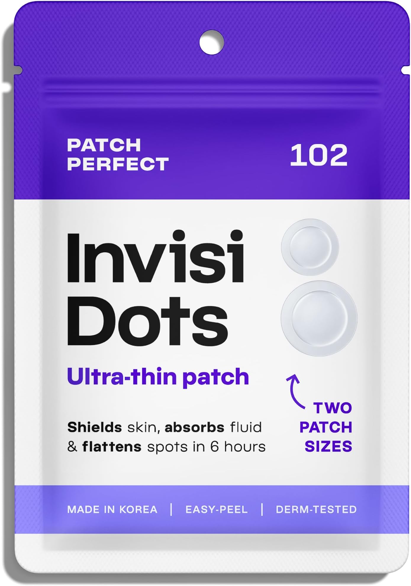 Spot Patches (102 Pack) Invisible Hydrocolloid Pimple Patches