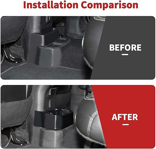 Miniatura 2 de Portavasos trasero apto para Jeep Wrangler JL JLU y Gladiator JT 2018-2025, caja de almacenamiento para asiento trasero, bandeja organizadora,