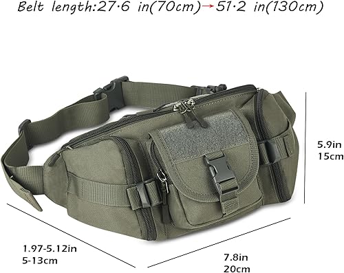 Miniatura 41 de ArcEnCiel resistente al agua Táctico Cinturón de cadera Cintura Pack Bolsa Fanny Militar Packs Bolsa para senderismo escalada al aire libre Bumbag