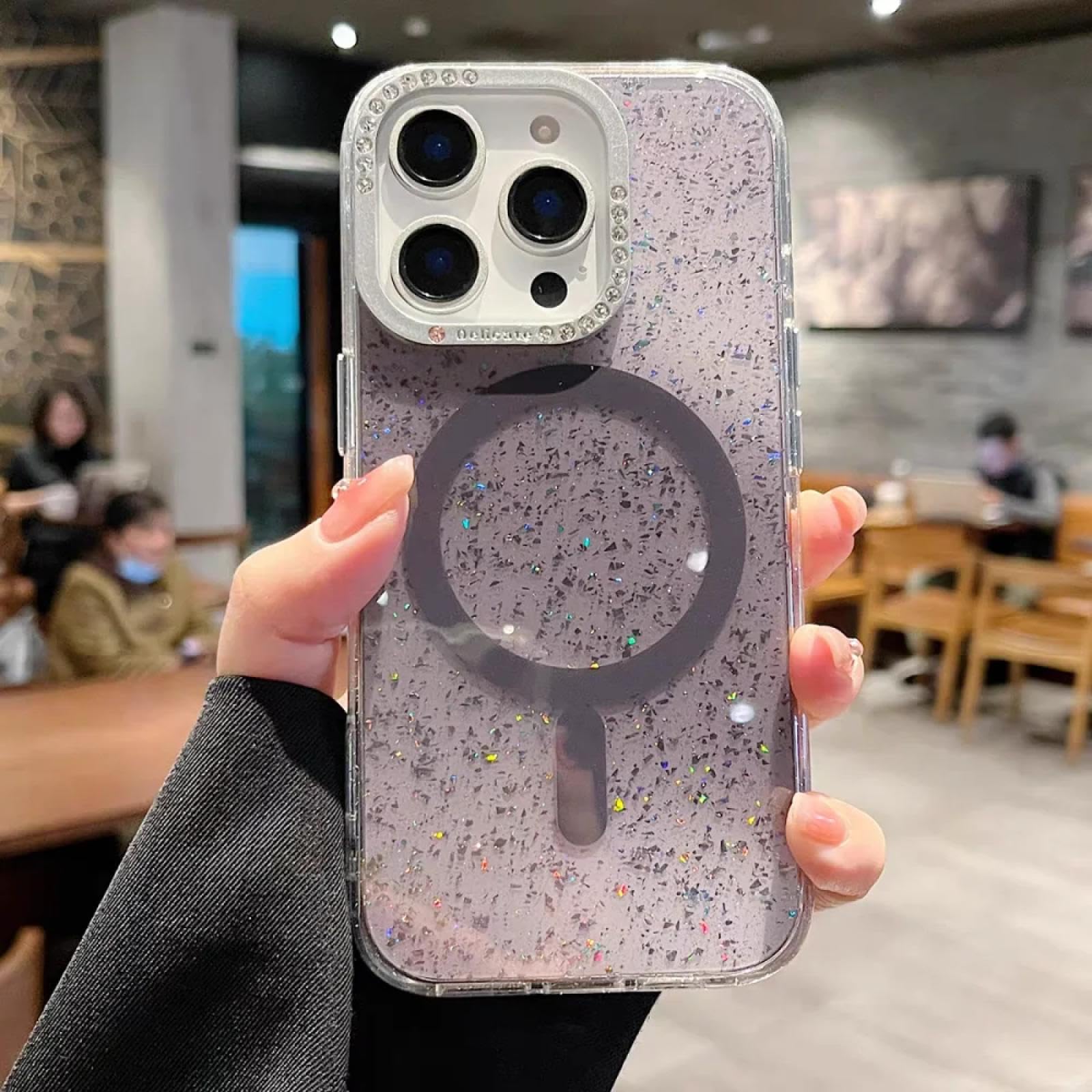 グリッター ブラック iPhoneケース Amazon.co.jp: RNOZX iPhone 16用 輝くフラッシュ電話ケース