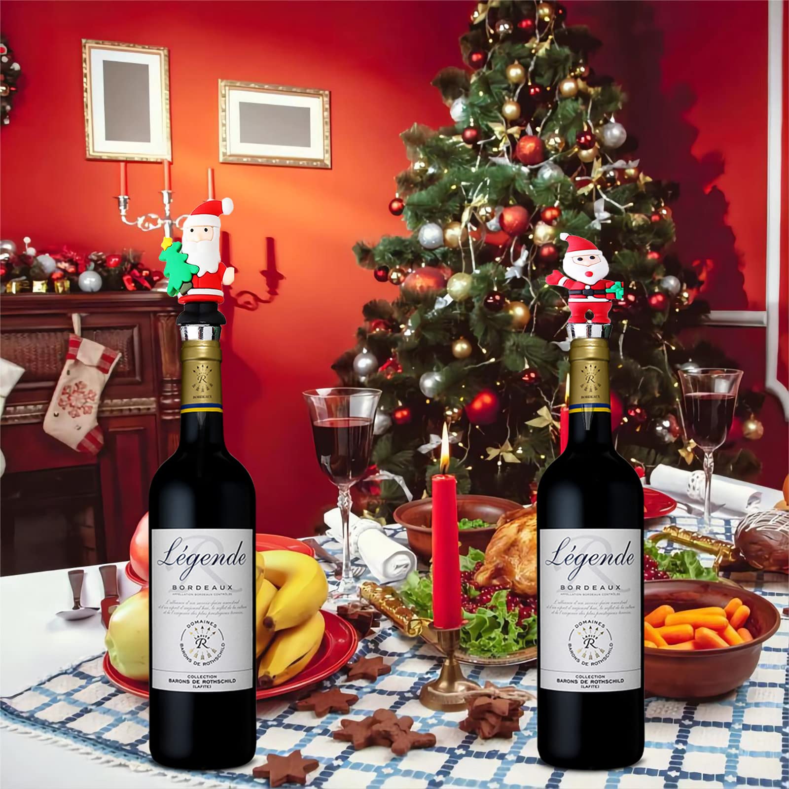 Anneome Lot De 3 Bouchons De Vin De Noël En Alliage De Zinc