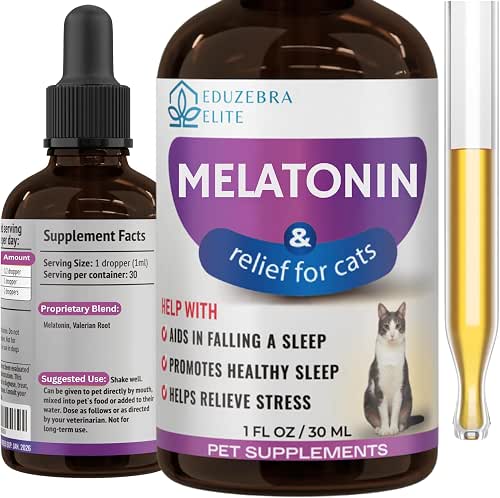 EDUZEBRA Cat Melatonin, Melatonin for Cats, Cat Sedative for Grooming,