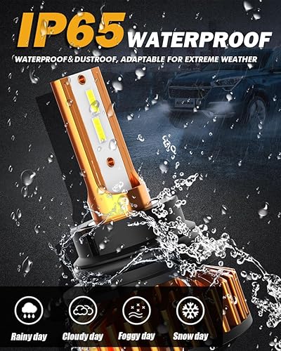 Miniatura 8 de Auxbeam Bombillas antiniebla 9007, Serie F2 2024 52W 10000lm 6500K HB5, bombillas 9007 HB5, chip CSP de alto brillo para reemplazo de bombillas