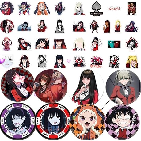 KAKEGURUI Jabami Yumeko Backpack Button Badge, Anime Badges, Pins 100Pcs