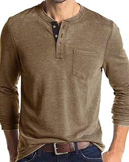 Men's Henley Shirts Casual Short Sleeve Button Cotton Tee Fashion Classic Tee T-Shirt with Pocket