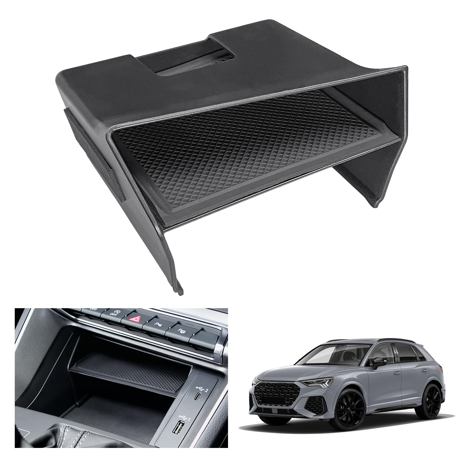GAFAT Organizer Per Console Centrale VW ID3 2020-2024, Vassoio Da 10 Pollici Dietro Lo Schermo, ABS, Antiscivolo, Nero