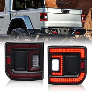BUNKER INDUST Flush Mount LED Tail Lights Fit for Jeep Gladiator JT 2020-2026, 1 Pair Rear Tail Lamp Brake Light Turn Signal Reverse Running Light Assembly